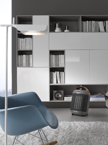De Longhi Termoventilatore Ceramico Stufa elettrica Caldobagno Potenza 1800 Watt Ventilazione estiva Termostato colore Antracite - HFX30C18.AG Caps