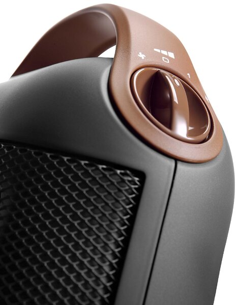 De Longhi Termoventilatore Ceramico Stufa elettrica Caldobagno Potenza 1800 Watt Ventilazione estiva Termostato colore Antracite - HFX30C18.AG Caps