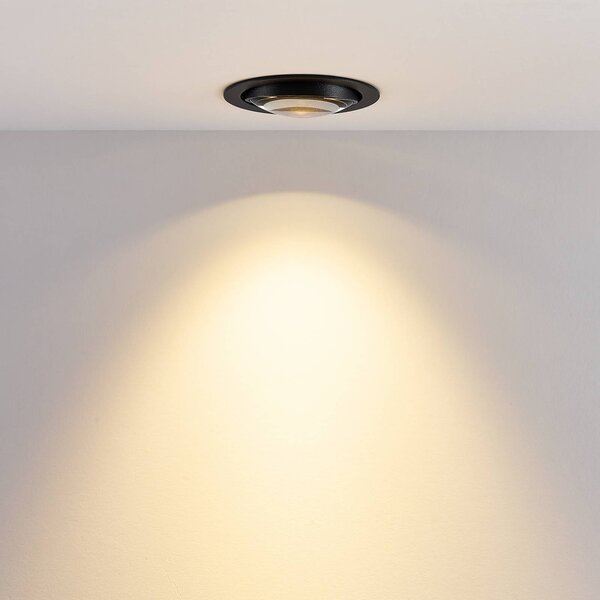 Molto Luce Plafoniera LED da incasso MAG MINI nera Ø 10 cm CCT 18 V, Nero, Soggiorno / Sala da pranzo, Alluminio, Moderno