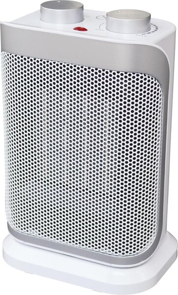 Argo Termoventilatore Ceramico Stufa elettrica Caldobagno Potenza 1500 Watt Oscillante con Termostato colore Bianco Argento - Boogie
