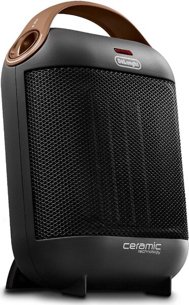 De Longhi Termoventilatore Ceramico Stufa elettrica Caldobagno Potenza 1800 Watt Ventilazione estiva Termostato colore Antracite - HFX30C18.AG Caps