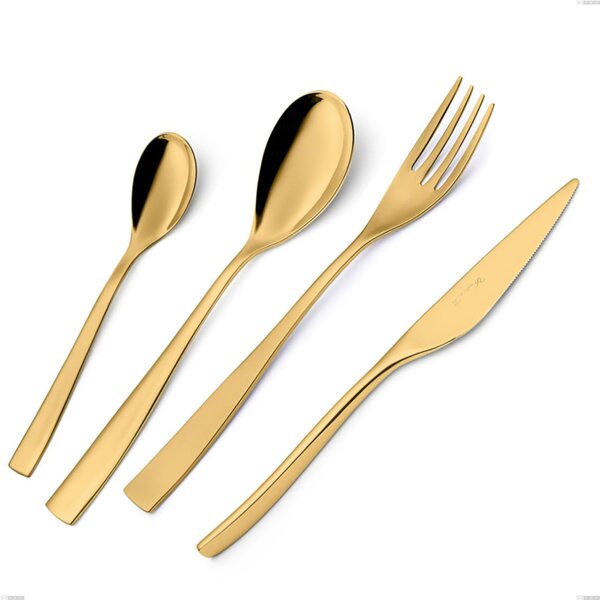 Forchetta da servizio Etoile PVD Gold, Acciaio 18/10 lucido, spessore 4 mm, lunghezza 260 mm, pvd oro