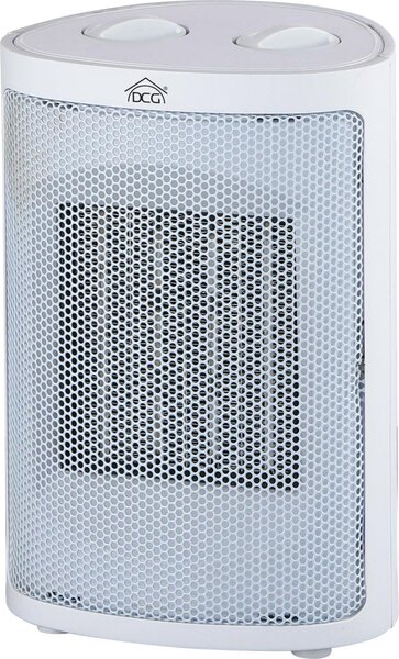 DCG Termoventilatore Ceramico Stufa elettrica Caldobagno Potenza 1500 Watt con Termostato colore Bianco - PTC0150
