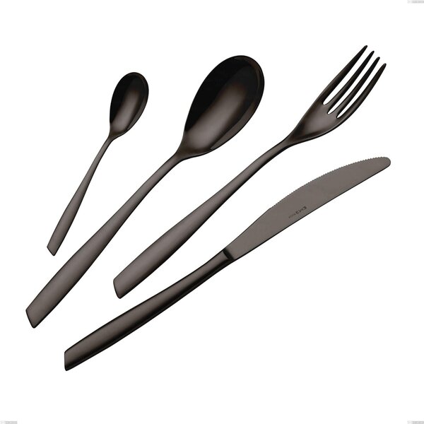 Coppia insalata Acciaio inox 18/10 PVD Black Eleven lunghezza 253 mm spessore 2,5 mm nero