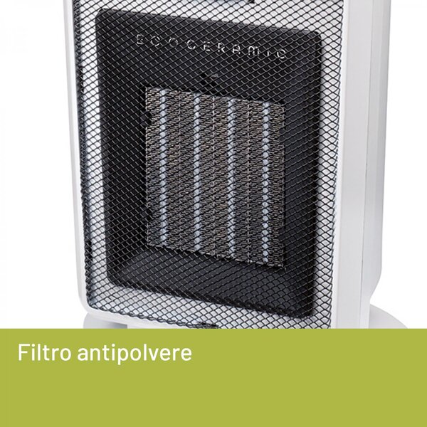 Imetec Termoventilatore Ceramico Stufa elettrica Caldobagno Potenza 2000 watt colore Nero Bianco - CFH1 100