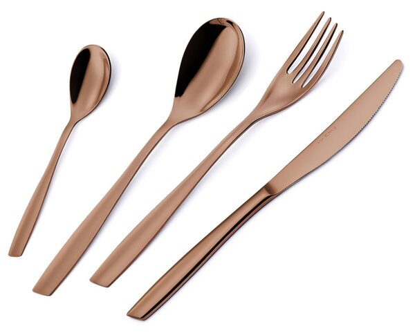 Cofanetto 24 pezzi ELeven PVD Chocolate, Acciaio 18/10 lucido, spessore 2.5 mm, PVD chocolate