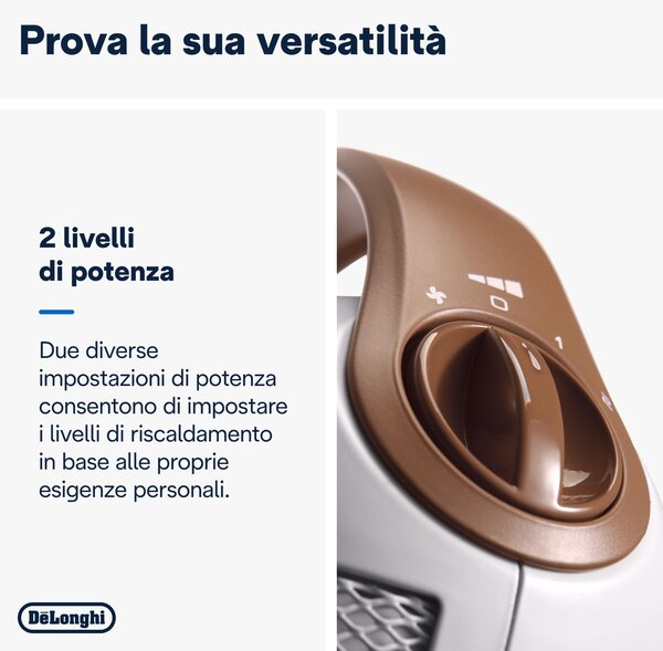 De Longhi Termoventilatore Ceramico Stufa elettrica Caldobagno Potenza 1800 Watt Ventilazione estiva Termostato colore Bianco - HFX30C18.IW Capsule