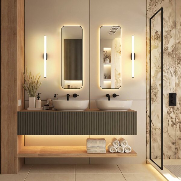 Molto Luce Applique da parete VINA S, Nero, Bagno, Alluminio, Moderno, Applique