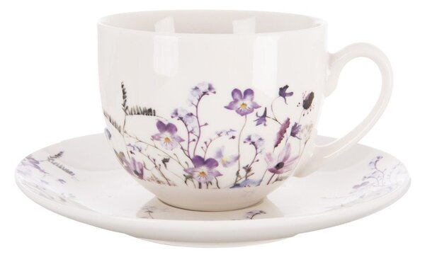 Tazzina bianca/viola in porcellana 280 ml Louka – Orion