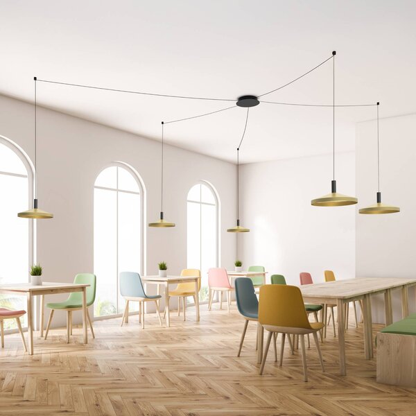 Molto Luce Lampada a sospensione LORA II, dimmerabile, Ottone / Oro, Soggiorno / Sala da pranzo, Metallo, Moderno, Lampada a sospensione