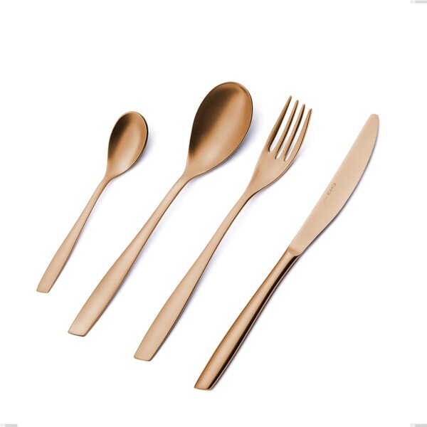 Cucchiaino caff� Eleven rose brunita lucida , Acciaio inox 18-10, AISI 304 Brunito Lucido, spessore 2,5 mm mm, lunghezza 147 mm