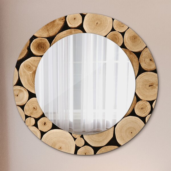 Specchio tondo con decoro Tronchi fi 50 cm