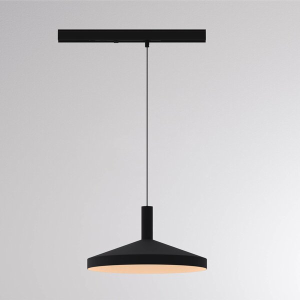 Molto Luce Lampada a sospensione su binario LED LORA III, nera, Ø 36 cm, 40°, CCT, III, Nero, Soggiorno / Sala da pranzo, Metallo, Moderno