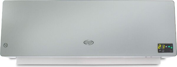 Argo Termoventilatore da parete Ceramico Stufa elettrica Potenza 2000 Watt con Telecomando e Timer - CHIC SILVER ECO