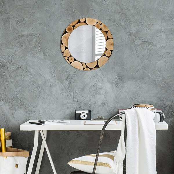 Specchio tondo con decoro Tronchi fi 50 cm