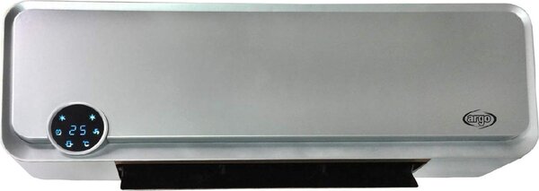Argo Termoventilatore da parete Ceramico Stufa elettrica Potenza 2000 Watt con Telecomando Timer colore Silver - Kompass