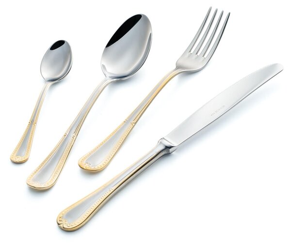 Confezione a libro 2 pezzi,paletta pi� coltello dolce da servizio Firenze oro, acciaio 18-10, oro 24 carati , spessore 2.5 mm