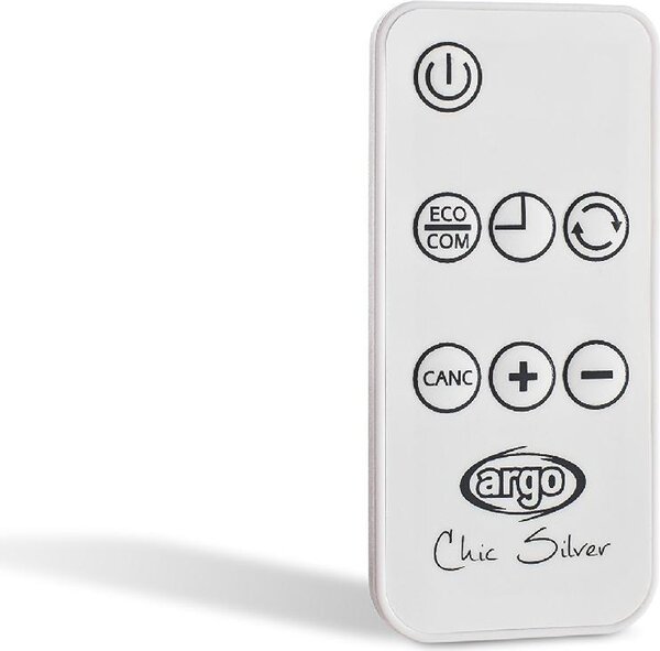 Argo Termoventilatore da parete Ceramico Stufa elettrica Potenza 2000 Watt con Telecomando e Timer - CHIC SILVER