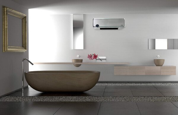 Argo Termoventilatore da parete Ceramico Stufa elettrica Potenza 2000 Watt con Telecomando Timer colore Silver - Kompass