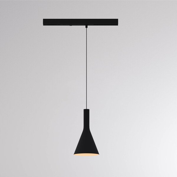 Molto Luce Lampada a sospensione su binario LED LORA I, nera, Ø 15 cm, 40° CCT, trifase I, Nero, Soggiorno / Sala da pranzo, Metallo, Moderno