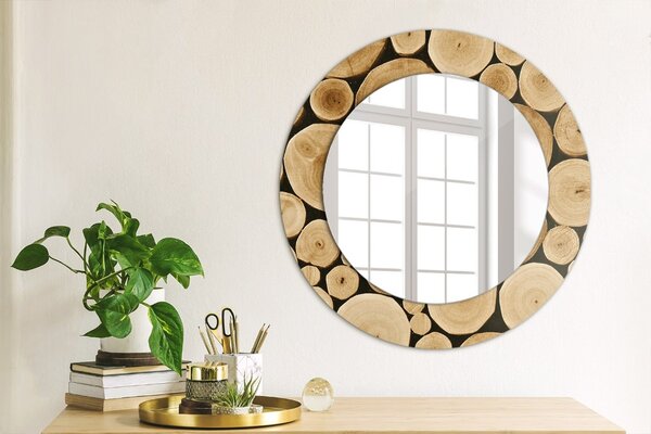 Specchio tondo con decoro Tronchi fi 50 cm