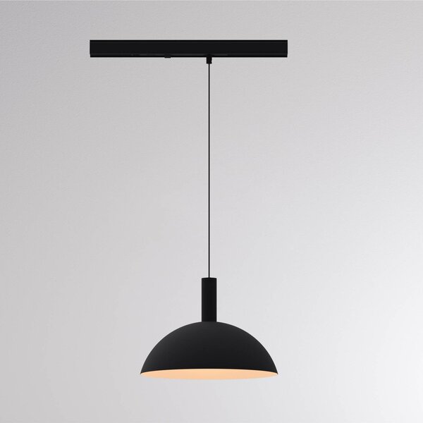 Molto Luce Lampada a sospensione su binario LED LORA II, nera, Ø 24 cm, 40°, CCT, trifase II, Nero, Soggiorno / Sala da pranzo, Metallo, Moderno