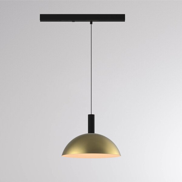 Molto Luce Lampada a sospensione su binario LED LORA II, ottone, Ø 24 cm, 40°, CCT, trifase II, Ottone / Oro, Soggiorno / Sala da pranzo, Metallo, Moderno