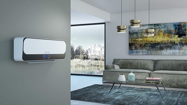 OLIMPIA SPLENDID Termoventilatore da parete Ceramico Stufa elettrica Potenza 2000 Watt con Telecomando Timer e Termostato - 99364 Caldo Up T