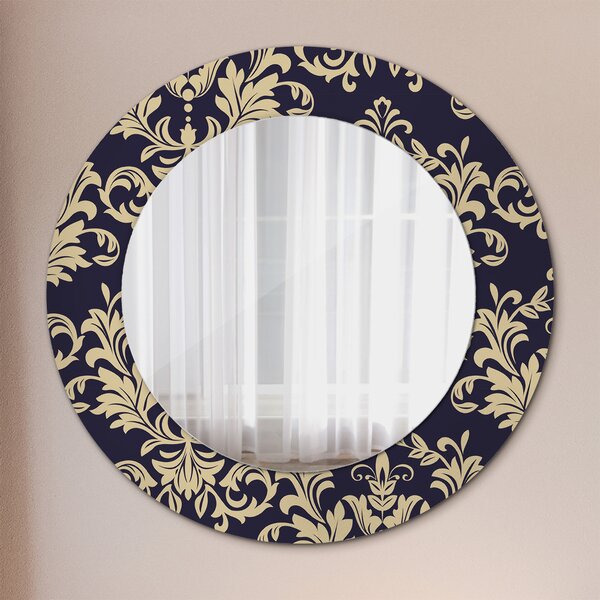 Specchio rotondo cornice con stampa Pattern floreale fi 50 cm