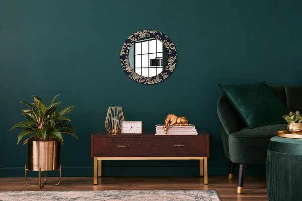 Specchio rotondo cornice con stampa Pattern floreale fi 50 cm