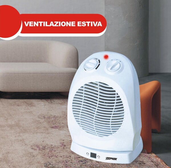 Zephir Termoventilatore Oscillante Stufa elettrica Potenza 2000 Watt Caldobagno colore Bianco - ZTRM6