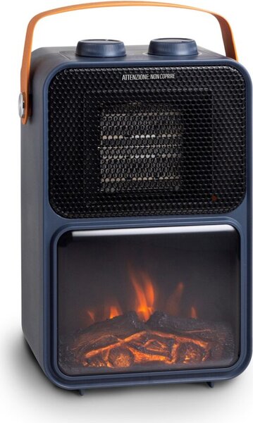 INNOLIVING Termoventilatore Elettrico Potenza 1200W Oscillante Effetto Caminetto colore Blu - INN-582