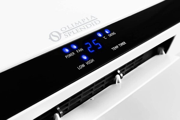 OLIMPIA SPLENDID Termoventilatore da parete Ceramico Stufa elettrica Potenza 2000 Watt con Telecomando Timer e Termostato - 99364 Caldo Up T