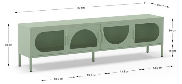 Mobile TV color menta 180x50 cm Tayra - Marckeric