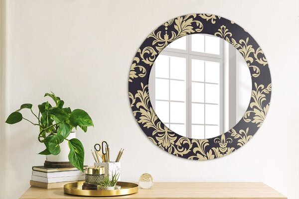 Specchio rotondo cornice con stampa Pattern floreale fi 50 cm