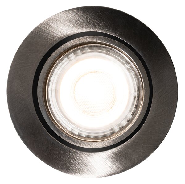 Set di 6 faretti da incasso moderni color canna di fucile GU10 50mm rotondi orientabili - Cisco