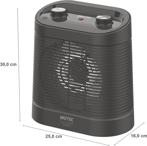 Imetec Termoventilatore Stufa elettrica 2100 Watt colore Nero - 4028 Silent Power Comfort