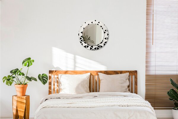 Specchio rotondo cornice con stampa Geometrico astratto fi 50 cm