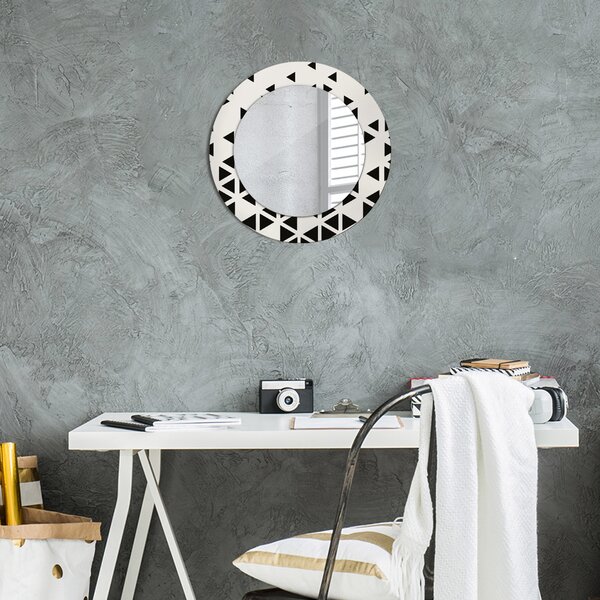 Specchio rotondo cornice con stampa Geometrico astratto fi 50 cm