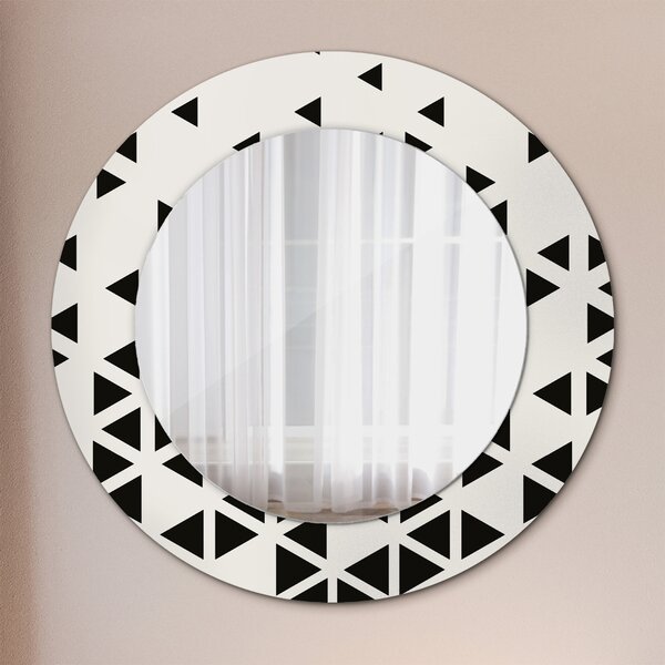 Specchio rotondo cornice con stampa Geometrico astratto fi 50 cm