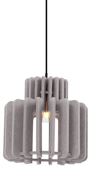 Lampada a sospensione retrò nera con paralume color talpa - Felt