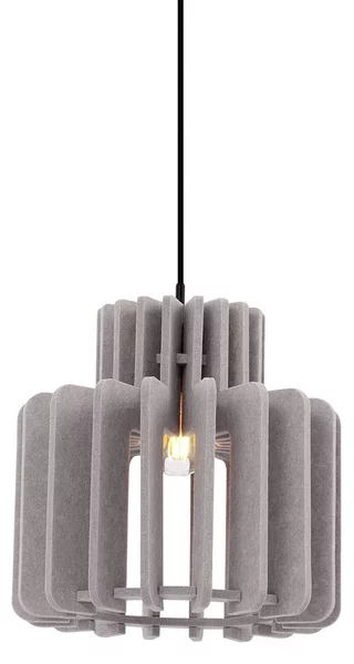 Lampada a sospensione retrò nera con paralume color talpa - Felt