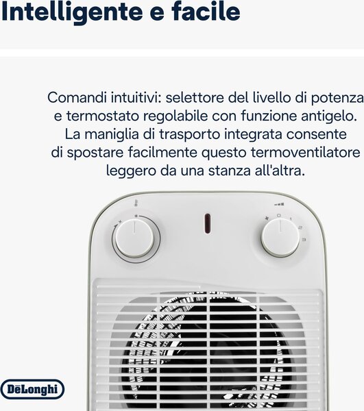 De Longhi Termoventilatore Stufa Elettrica Caldobagno Potenza 2000 Watt con Termostato colore Verde - HFS50B20.GR