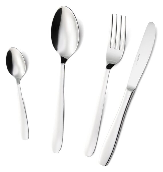 Confezione salvaspazio 24 pezzi coltello economico katya, Acciaio inox Aisi 304 Posate Lucide, spessore 2 mm