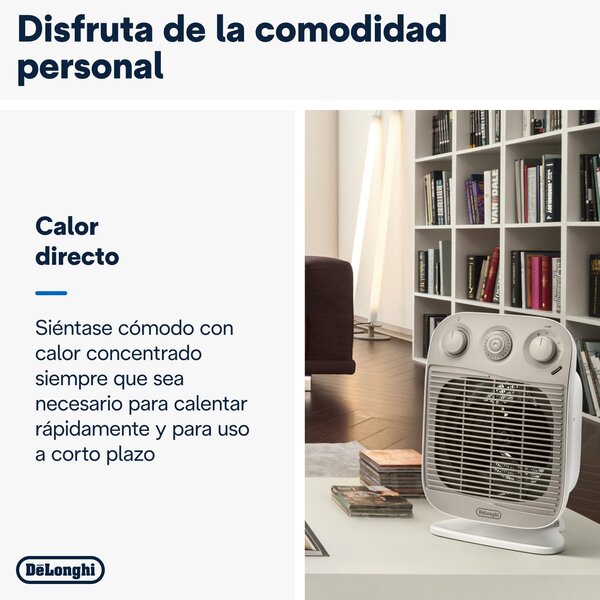De Longhi Termoventilatore Stufa Elettrica Caldobagno Potenza 2200 Watt con Timer Silenzioso - HFS50D22