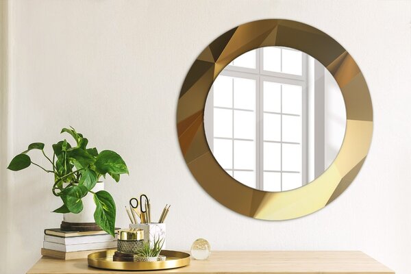Specchio tondo con decoro Astrazione d'oro fi 50 cm