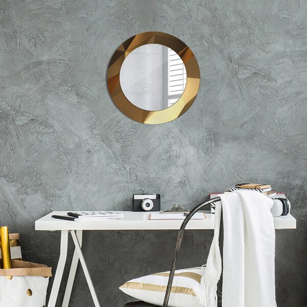 Specchio tondo con decoro Astrazione d'oro fi 50 cm