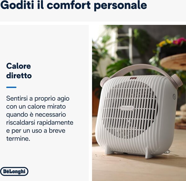 De Longhi Termoventilatore Stufa elettrica Caldobagno Potenza 2400 Watt IP21 colore Bianco - HFS30B24.W