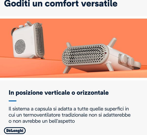 De Longhi Termoventilatore Stufa elettrica colore Bianco - HFS70B20.WH Capsule Fit