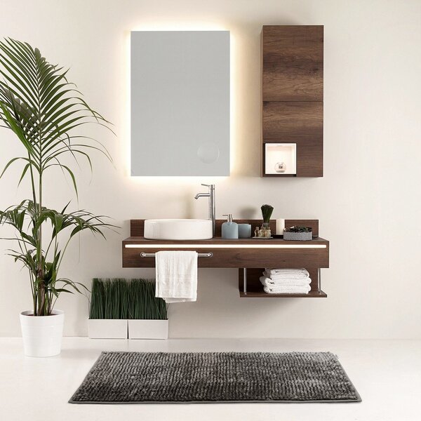 Tappetino per il bagno grigio scuro 70x120 cm Bati – Restilo